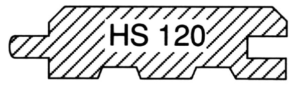 Fichte u/s hobelf. HS 120 Fasebrett m/Nut + Feder, weiß grundiert